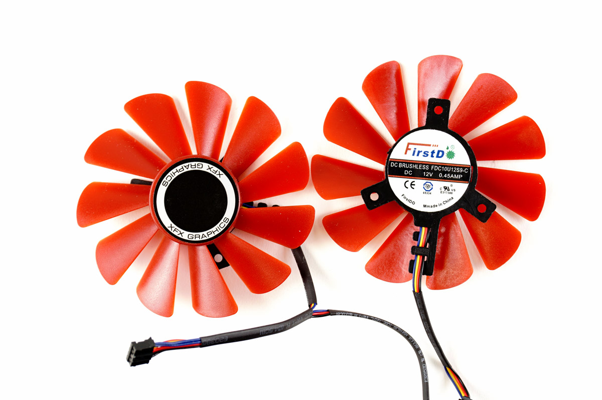 Full Set GPU Fans 85mm XFX 570 RS 580 390X 285 Red FDC10U12S9-C