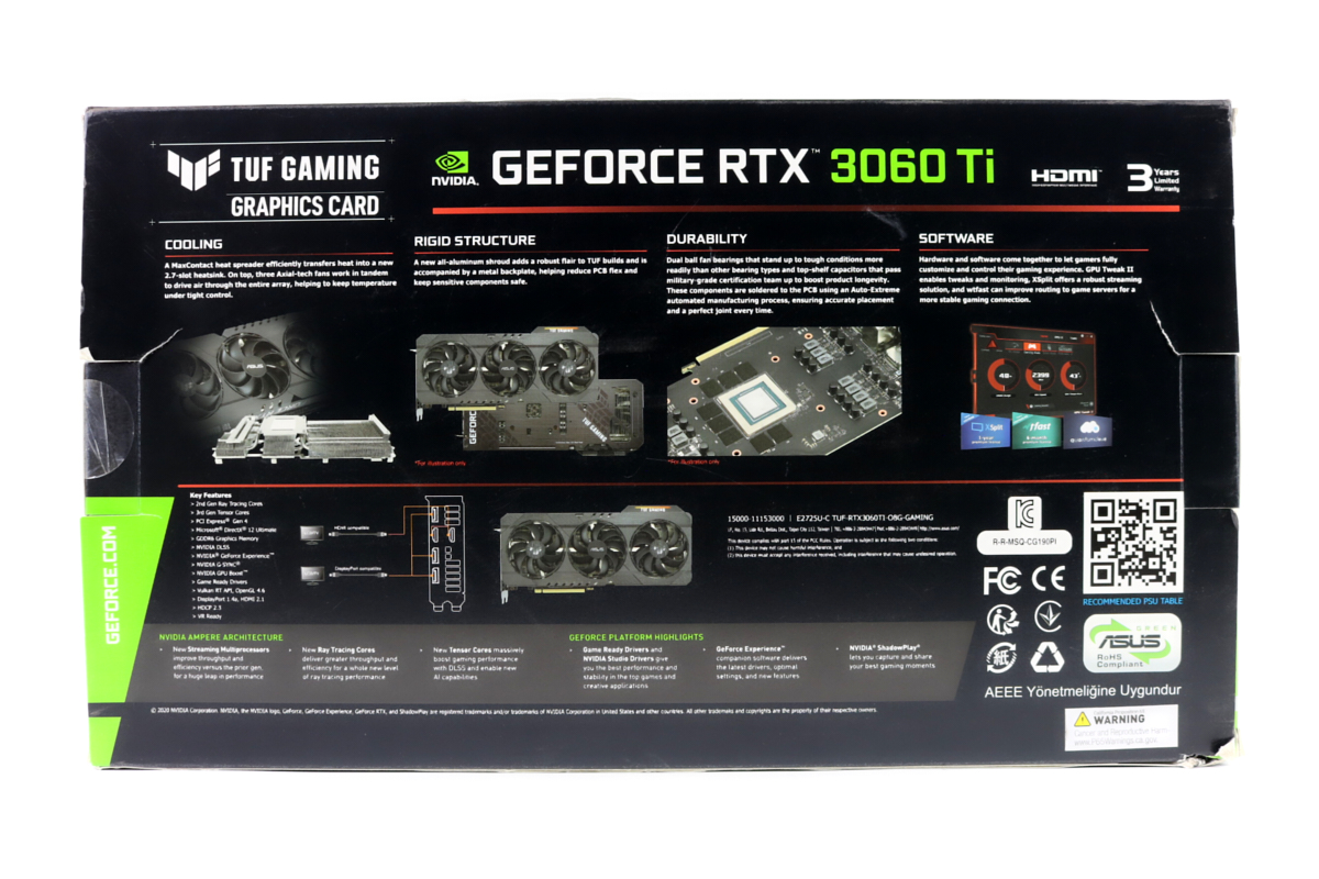 ASUS GeForce RTX 3060 Ti OC 8GB【箱有り】 ASUS GeForce RTX 3060 Ti OC 8GB【箱有り】 中古品】ASUS RTX3060Ti