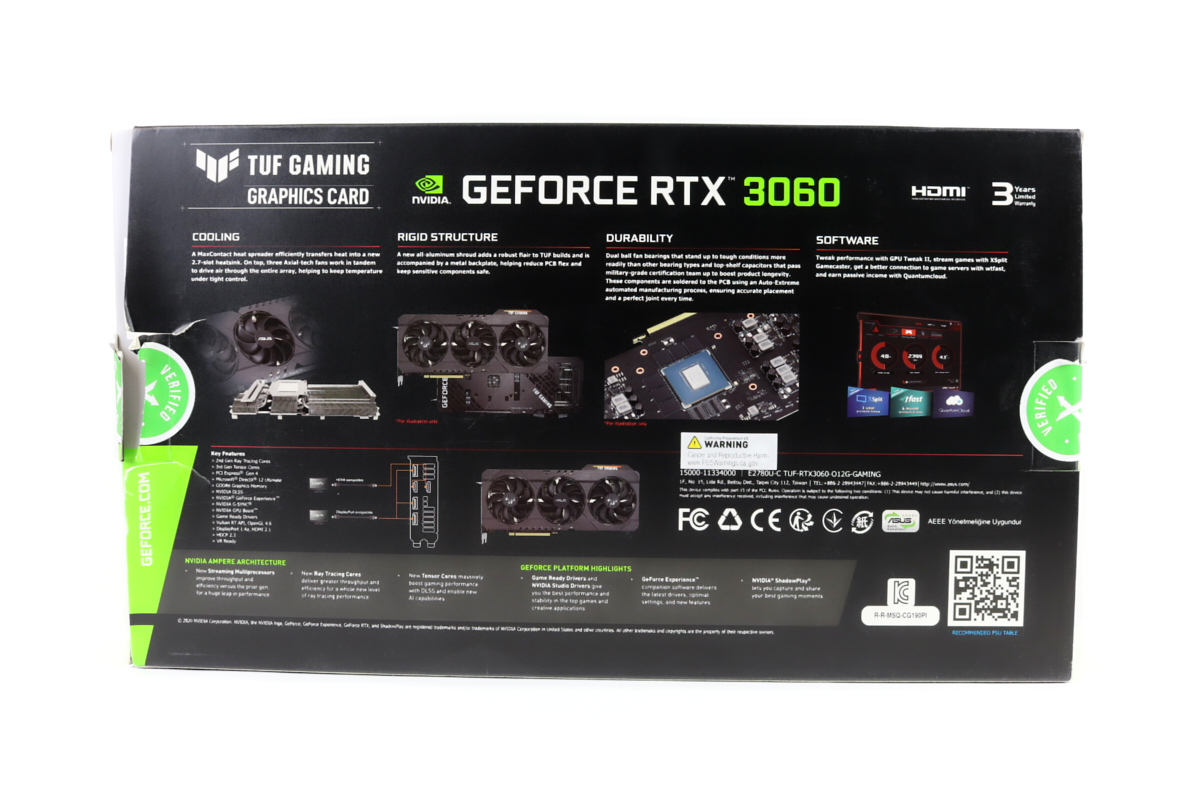 Asus GeForce RTX 3060 12GB TUF Edition OC GPU w/Box | 1yr Warranty
