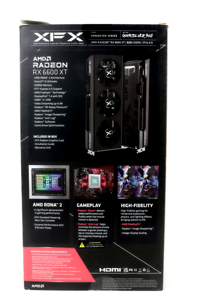 XFX Radeon RX 6600 XT 8GB Speedster QICK308 Black w/Box | 1yr