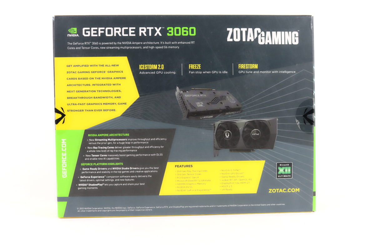 Zotac GeForce RTX 3060 12GB Twin Edge OC GPU w/Box | 1yr