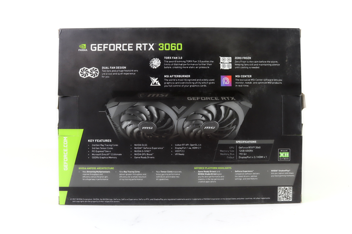 【新品未開封】MSI GeForce RTX 3060 VENTUS 2X MSI NVIDIA GeForce RTX 3060 Ventus 2x Overclocked Dual Fan 12GB