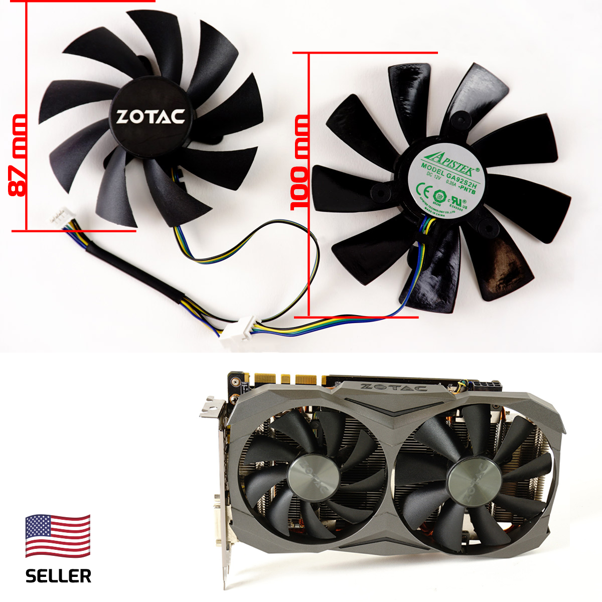Replacement GPU Cooling Fans For Zotac GeForce RTX 2060/2070/2080 SUPER AMP & Twin Mini Cards