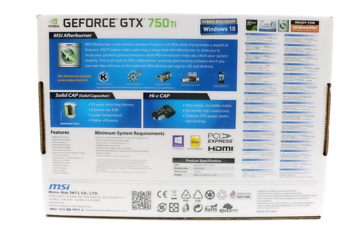 MSI GeForce GTX 750 Ti 2GB 2GD5TLP Low Profile Dual Fan | Brand