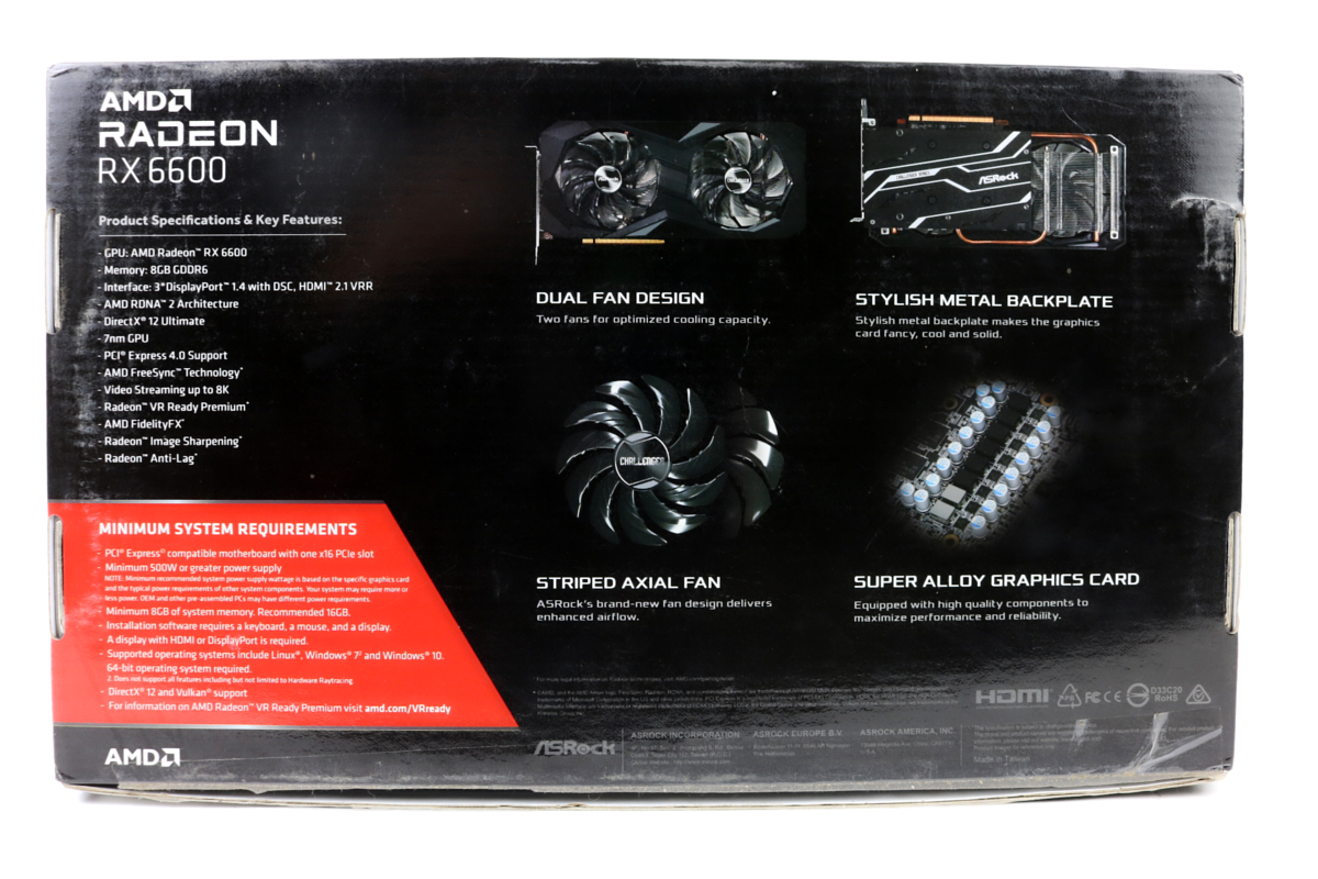 ASRock Radeon RX 6600 8GB Challenger D GPU w/Box | 1yr Warranty