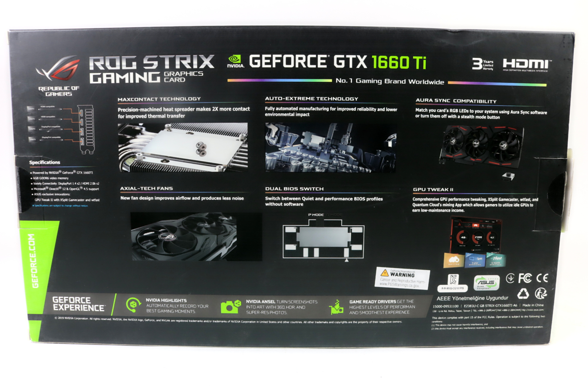 Asus GeForce GTX 1660 Ti ROG Strix Advanced w/Box GPU | 1yr