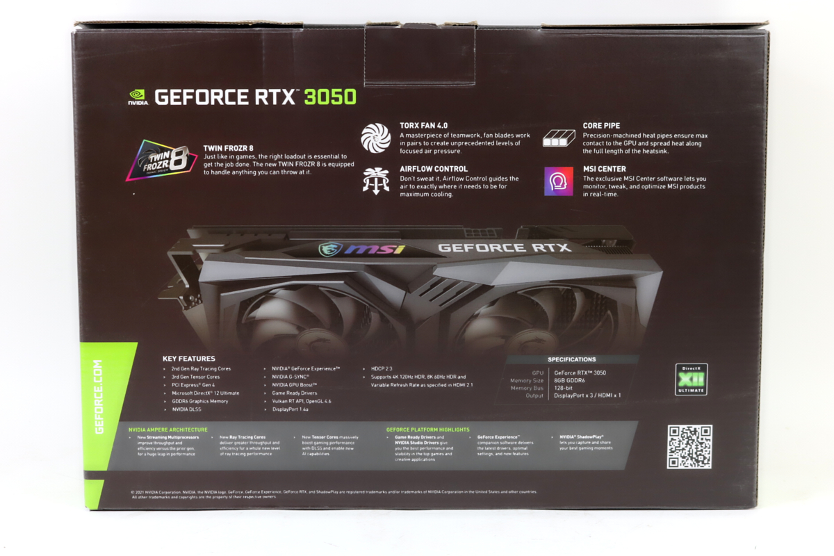 MSI GeForce RTX 3050 8GB Gaming X GPU w/Box | 1yr Warranty, Fast